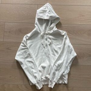Free People White quarter zip hoodie